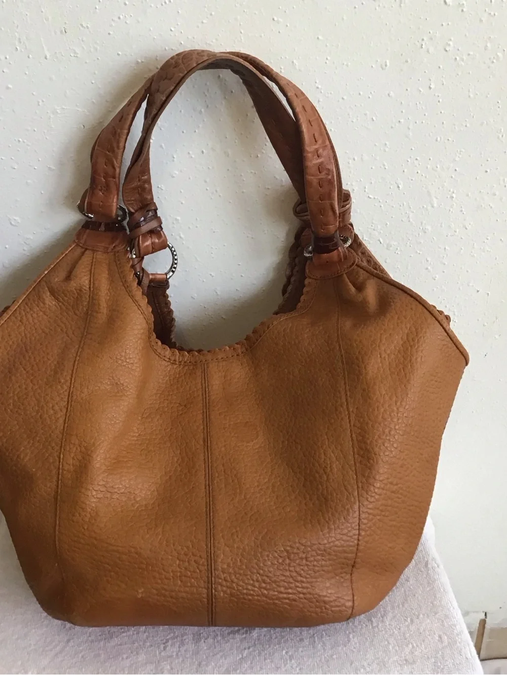 Brighton Women’s Deep Tan Leather Hobo Bag with Heart Charm